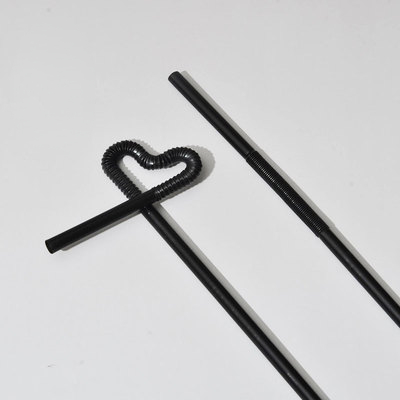 Elbow Black Straw Disposable Art Bar Cocktail Juice Drink Milk Tea Can Be Bent Long and Black