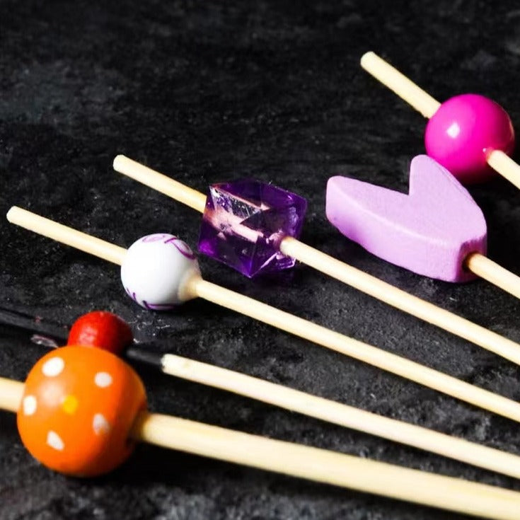 Disposable Fruit Stick Bamboo Stick Flower Stick Creative Art Toothpick Cocktail