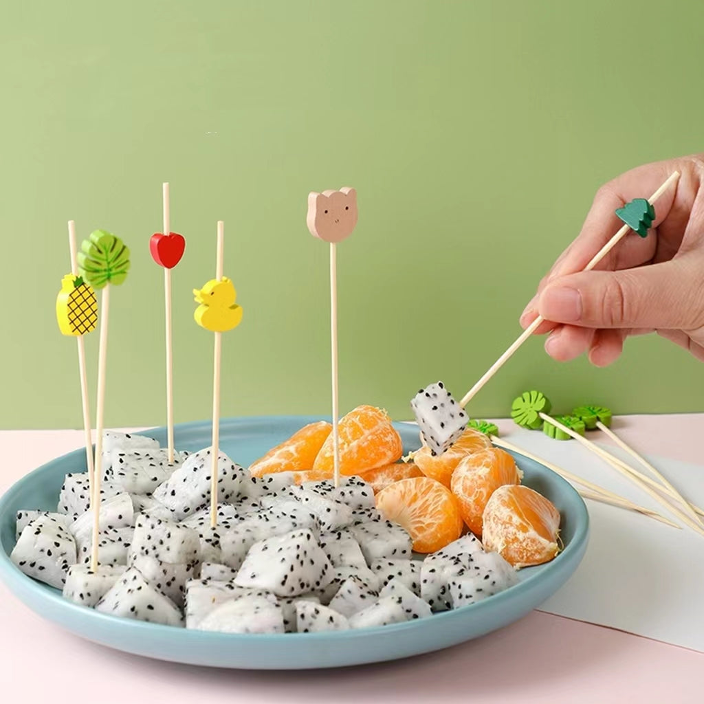 Fruit Stick KtvFlower Stick Cocktail Decoration Wine Stick Disp Fruit Stick Creative Bamboo Stick
