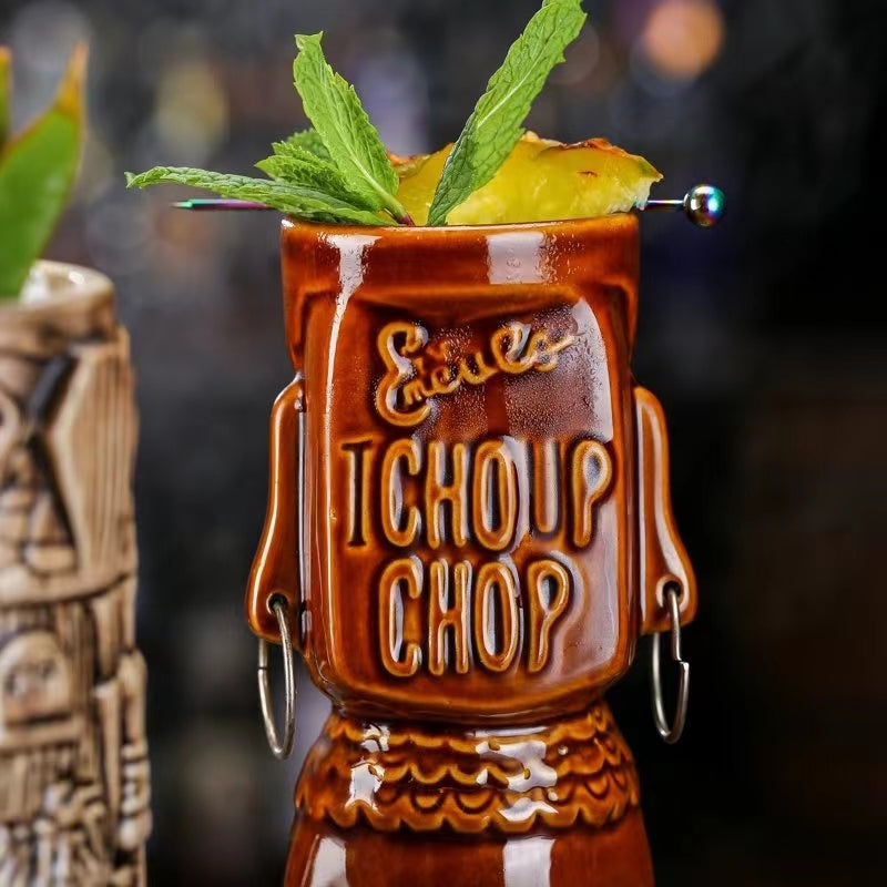 Bar Tiki Cup Personality Hawaiian Cocktail Cup Creative Cup Ceramic Cup Tiki Zombie Skull Cup