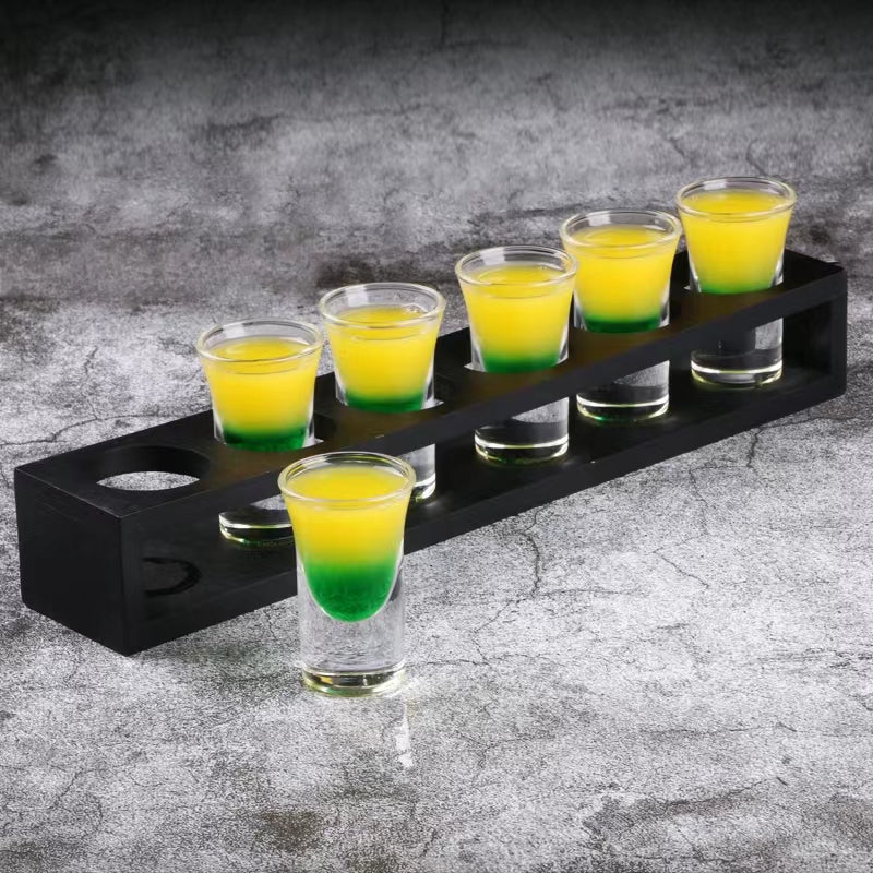 Bamboo Bullet Cup Holder Solid Wood Cup Holder Liquor Cup Holder Cup Holder Storage Rack Bar Cocktail Cup Holder