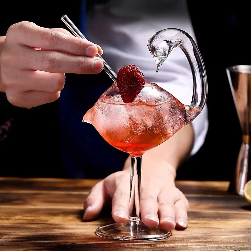 Swan Cocktail Glasses 180ML,Creative Drinking Glasses Unique Wine Glasses Margarita Glass Goblet