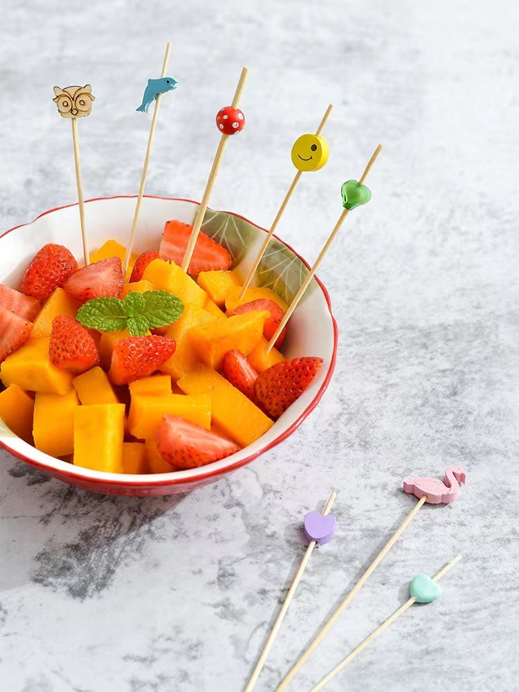 Flower Stick Cocktail Decoration Wine Stick Disposable Fruit Stick Ktv Fruit Stick Creative Bamboo Stick