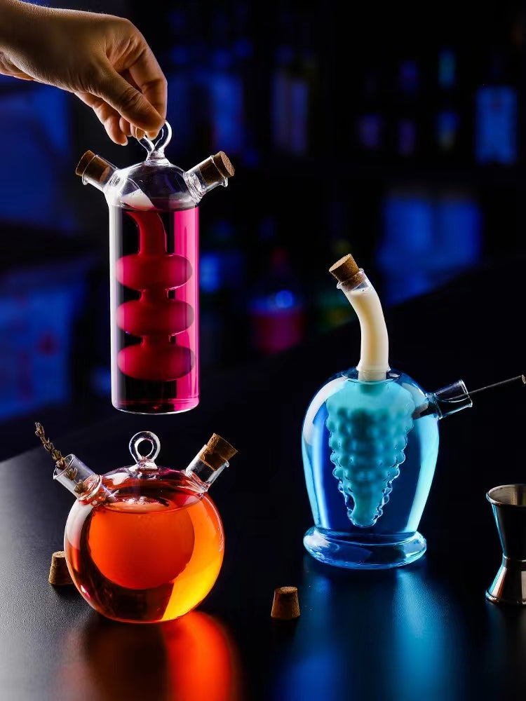 Unique Double Cocktail Glass with Lid,Creative Cocktail Glass