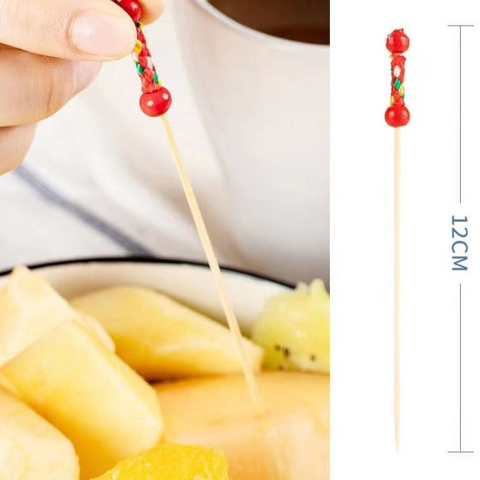 Disposable Fruit Stick Bamboo Stick Flower Stick Creative Art Toothpick Cocktail
