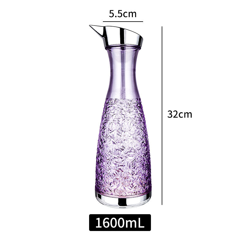Elegant Diamond Design Water Pitcher with Handle,Acrylic Plastic Cold Water Jug