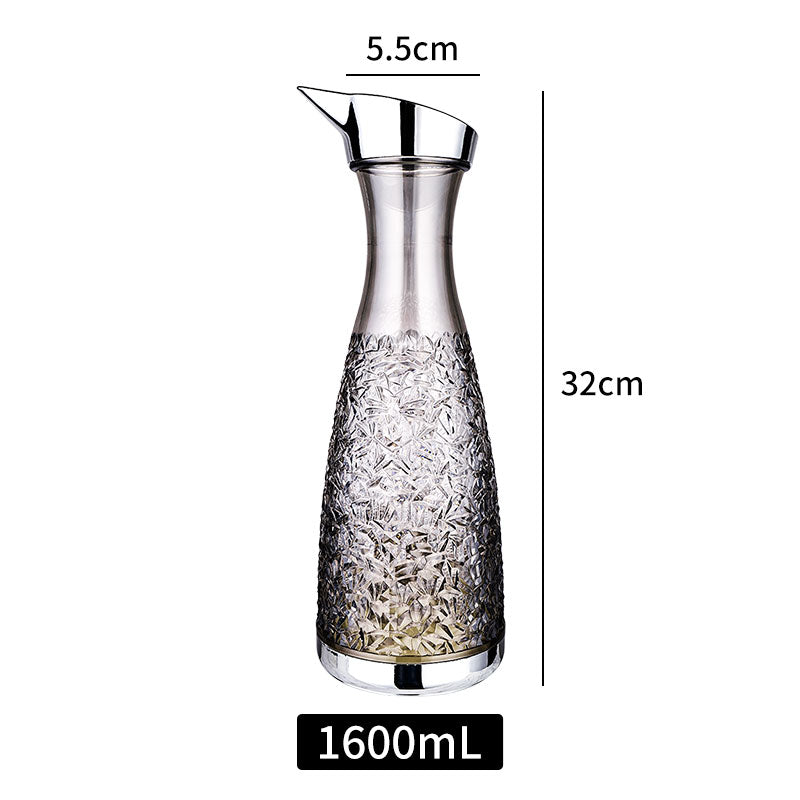 Elegant Diamond Design Water Pitcher with Handle,Acrylic Plastic Cold Water Jug